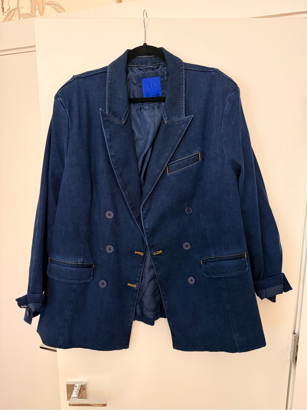 GAP Studio by Zac Posen Women's Navy Double-Breasted Jean Jacket